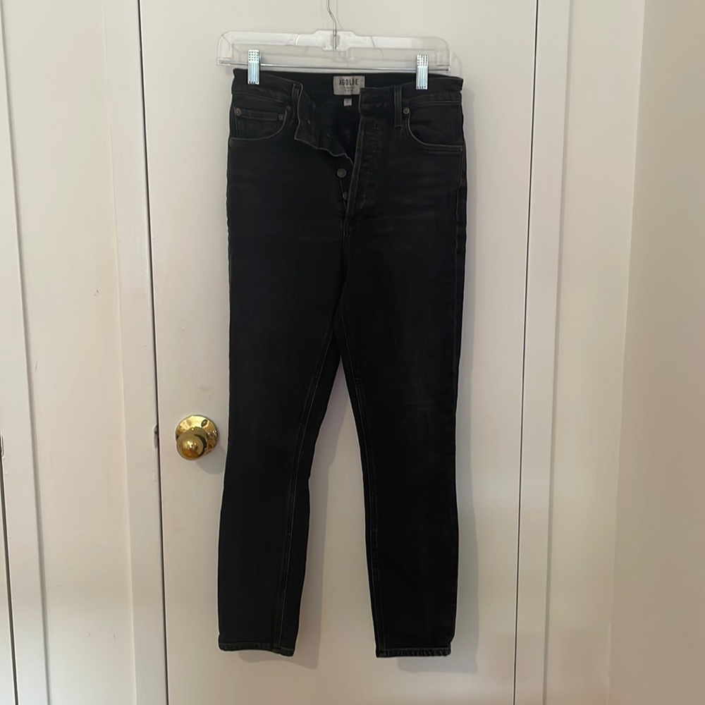 AGOLDE black skinny, cropped jeans size 25